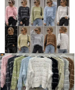 Swetry damskie,Size uni,paczka 12szt, mix kolor