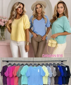 Swetry damskie WŁOSKA,Size uni ,paczka 6 szt mix kolor