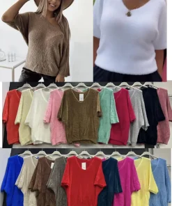 Swetry damskie WŁOSKA,Size uni ,paczka 6 szt mix kolor