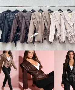 Kurtki skórzane damskie WŁOSKA,Size uni ,paczka 6 szt mix kolor