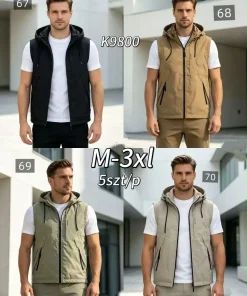 Kamizelki MĘSKA ,size m-3xl,Paczka 5szt ,1kolor
