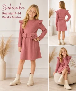 Sukienki DZIECIĘCA,size 4-14lat,Paczka 6szt ,1kolor