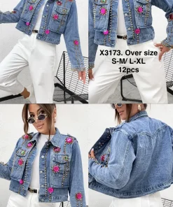 Kurtki Jeansowe Damskie,size s/m-l/xl,paczka 12szt, 1 kolor