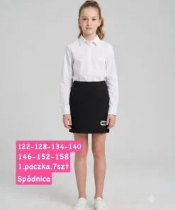 Spódnica DZIECIĘCA, size 122-158,Paczka 7szt, 1 kolor
