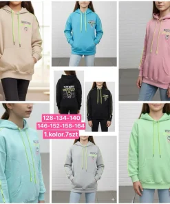 Bluzy DZIECIĘCA,Size 128-164,paczka 7szt, 1 kolor