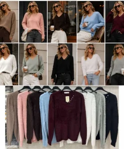 Swetry Damskie,size uni,Paczka 12szt,mix kolor