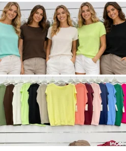 Bluzki Damskie WŁOSKA,Size uni,paczka 6szt, mix kolor
