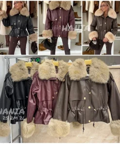 Kurtki skórzane damskie ,size s-l,Paczka 6szt, 1kolor