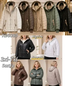 Kurtki Damskie ,size 3-7xl,paczka 5szt ,1kolor