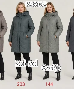 Kurtki damskie,Size 2xl-7xl,paczka 6szt, 1 kolor