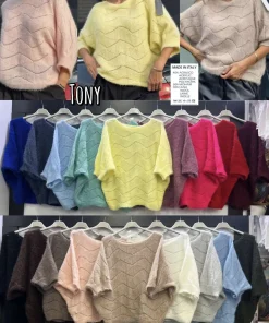 Swetry damskie WŁOSKA,Size uni ,paczka 6 szt mix kolor