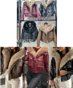 Kurtki skórzane Damskie ,size s-l,paczka 6szt,1kolor