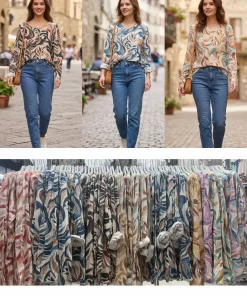 Bluzki Damskie WŁOSKA,Size uni,paczka 6szt, mix kolor