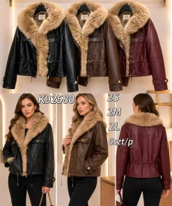 Kurtki skórzane Damskie ,size s-l,paczka 6szt,1kolor