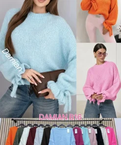 Swetry damskie WŁOSKA,Size uni ,paczka 6 szt mix kolor