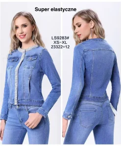 Kurtki Jeansowe Damskie,size xs-xl,paczka 12szt, 1 kolor