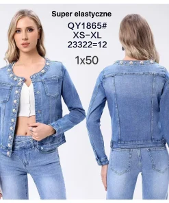 Kurtki Jeansowe Damskie,size xs-xl,paczka 12szt, 1 kolor