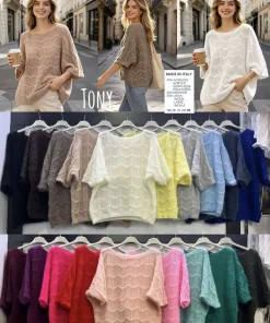 Swetry Damskie WŁOSKA,Size uni,paczka 6szt, mix kolor