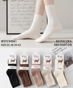 Skarpety Damskie,size 35-42,Paczka 40szt ,mix kolor