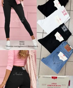 Jeansy Damskie,Size 34-42,paczka 12szt, 1 kolor