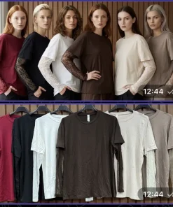 Bluzki damskie WŁOSKA,Size uni ,paczka 6 szt mix kolor