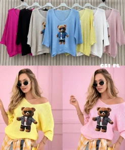 Bluzki Damskie WŁOSKA,Size uni,paczka 6szt, mix kolor