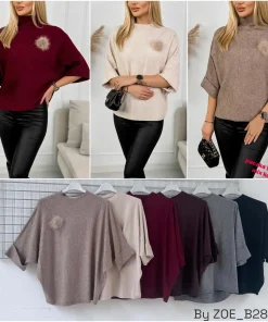 Swetry Damskie WŁOSKA,Size uni,paczka 6szt, mix kolo