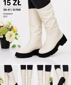 Buty Kozaki Damskie (36-41, 8par) 1 kolor