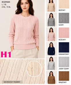 Swetry Damskie,Size l/xl-2xl/3xl,paczka 12szt, mix kolor