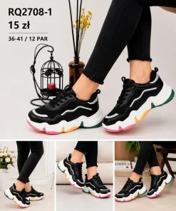 Buty Sportowe Damskie (36-41, 12par) 1 kolor