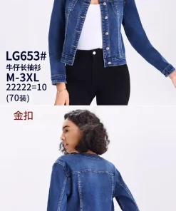 Kurtki Jeansowe damskie,Size m-3xl,paczka 10szt, 1 kolor