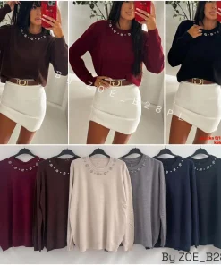 Swetry Damskie WŁOSKA,Size uni,paczka 6szt, mix kolo
