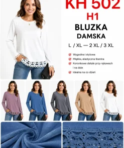Bluzki Damskie,Size l/xl-2xl/3xl,paczka 12szt, mix kolor