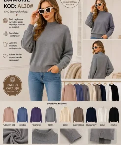 Swetry damskie,size l/xl-2xl/3xl,paczka 12szt ,mix kolor