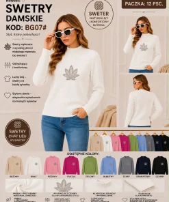 Swetry damskie,size m/l-xl/2xl,paczka 12szt ,mix kolor