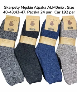 Skarpety MĘSKIE,Size 40-47,paczka 24szt, mix kolor