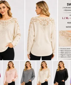 Swetry Damskie,Size l/xl-2xl/3xl,paczka 12szt, mix kolor