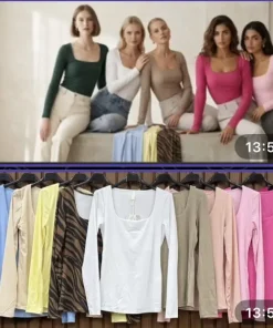 Bluzki Damskie WŁOSKA,Size uni,paczka 6szt, mix kolo