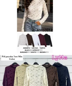 Bluzki Damskie WŁOSKA,Size uni,paczka 6szt, mix kolor