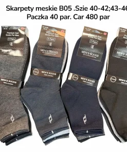 Skarpety MĘSKIE,Size 40-46,paczka 40szt, mix kolor