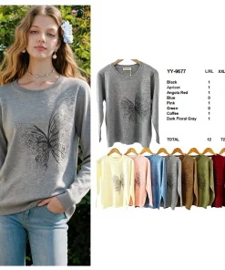 Swetry Damskie,size l/xl-2xl/3xl,Paczka 12szt ,mix kolor