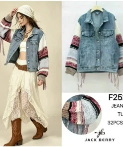 Kurtki Jeansowe damskie, size uni,paczka 4szt,mix kolor
