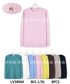 Swetry Damskie,size m/l-l/xl,paczka 8szt ,mix kolor