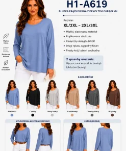 Bluzy Damskie,Size xl/2xl-2xl/3xl,paczka 12szt, mix kolor