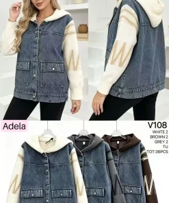 Kurtki Jeansowe damskie, size uni,paczka 6szt,mix kolor