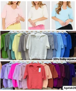 Swetry Damskie WŁOSKA,Size uni,paczka 6szt, mix kolor