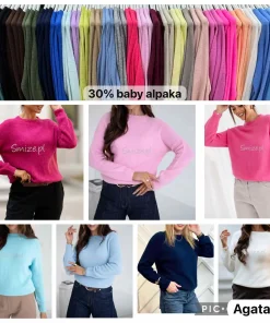 Swetry Damskie WŁOSKA,Size uni,paczka 6szt, mix kolor
