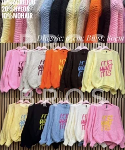 Swetry Damskie, size uni,Paczka 6szt ,mix kolor