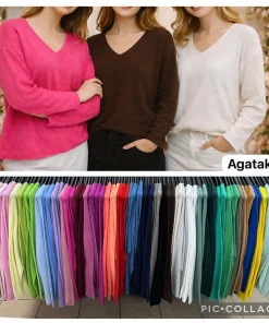 Swetry damskie WŁOSKA,Size uni ,paczka 6 szt mix kolor