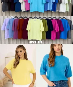 Swetry DAMSKA WŁOSKA,Size uni ,paczka 6 szt mix kolor